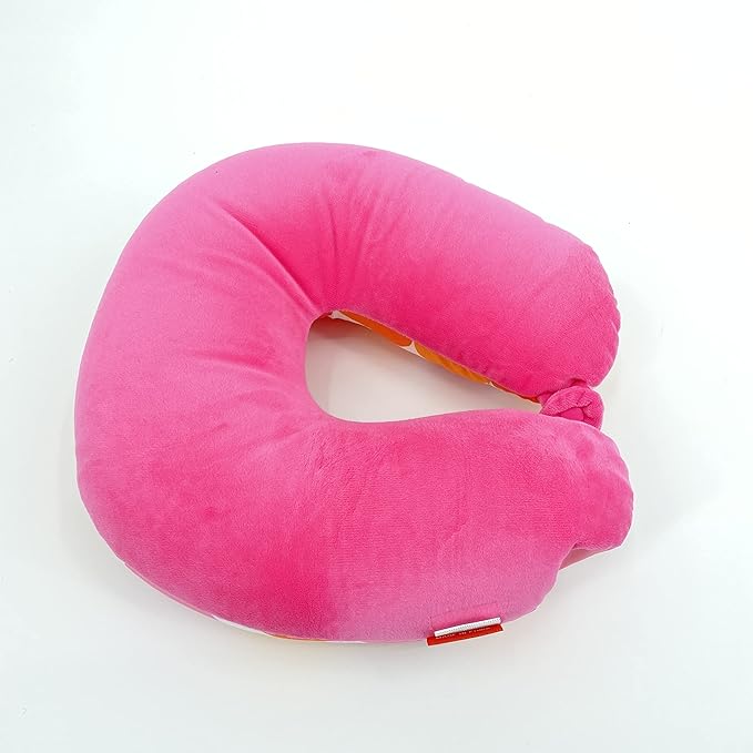 Bookishbunny U Shaped Micro Beads Microbead Neck Head Support Travel Pillow, 12"x12"x4" (CircleRed)
