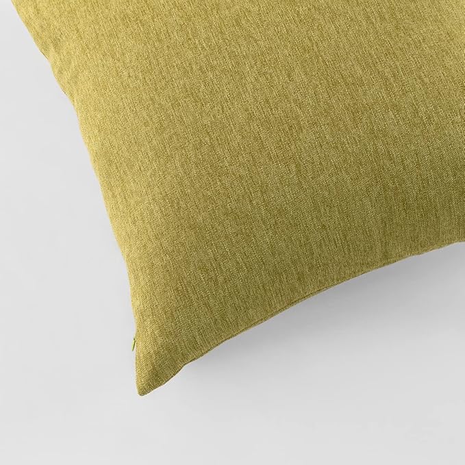 AMBERIS 2 Pillowcases (45×45cm)(Without Insert) Green, Imitation Linen Decorative 2 Pillowcases (Without Insert) for Home Hotel