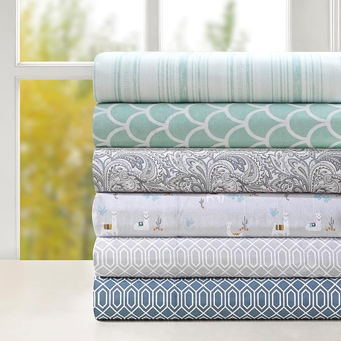Comfort Spaces 100% Cotton Sheet Set Breathable, Lightweight, Soft with 12" Elastic Pocket Fits up to 14" Mattress, All Season Cozy Bedding, Matching Pillow Case, Twin Good Vibes 3 Piece