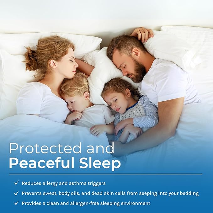 Hygea Natural Luxurious Mattress Protector- Water Resistant,Washable, Breathable and Stretchable up to 15 in.- Zippered Mattress Cover (California King)