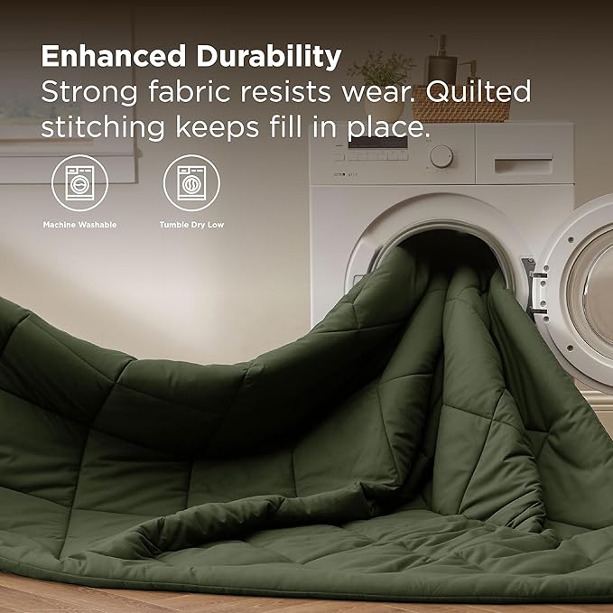 Bedsure 7 Pieces Full Comforter Set Premium Series, Hotel Luxury Soft Bed in a Bag, Goose Down Alternative, Safe for Sensitive Skin Bedding Comforter All Season Medium Warmth, Olive Green Full Size