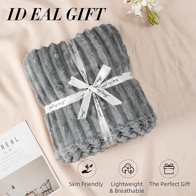 Ultra Soft Fleece Throw Blanket – Lightweight Cozy Plush Microfiber for Couch, Bed & Travel – Warm All-Season Decorative Blanket 50"x60", Machine Washable