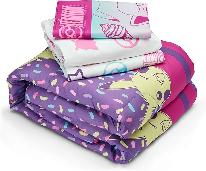 Northwest Pokemon Twin Sized Bed in a Bag Set, Piachu and Eevee, Anime Bedding for Kids Boys Girls, Light and Sweet