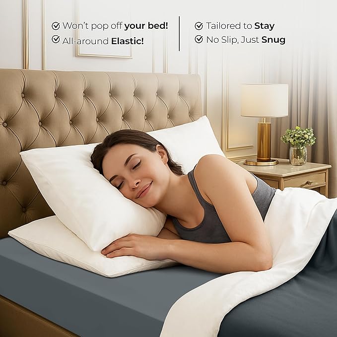 Utopia Bedding King Fitted Sheet - Bottom Sheet - Deep Pocket - Polyester - Shrinkage and Fade Resistant - Easy Care -1 Fitted Sheet Only (Grey)