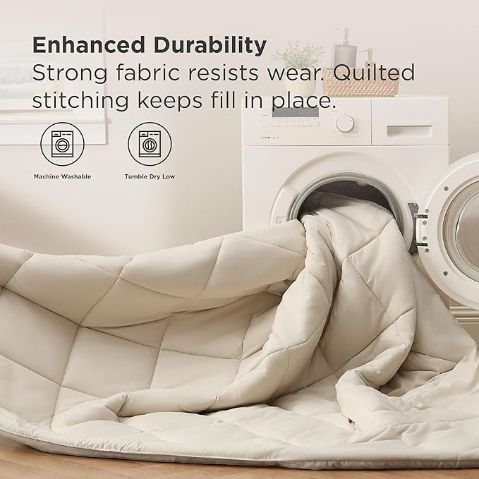 Bedsure 7 Pieces King Comforter Set Premium Series, Hotel Luxury Soft Bed in a Bag, Goose Down Alternative, Safe for Sensitive Skin Bedding Comforter All Season Medium Warmth, Beige King Size