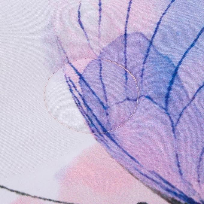 A Nice Night 6pcs Full Bed in A Bag Watercolor Ink Wash Tie-Dye Butterfly Printed, Butterflies Flying Bedding Comforter Set, Purple