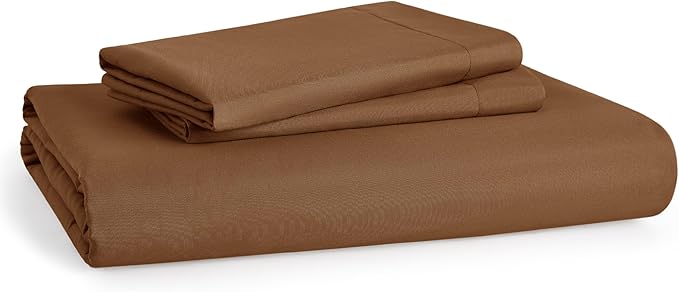 Bedsure Duvet Cover Queen Size - Soft Double Brushed Bedding Set for Kids & Adults, Zipper Closure, 3 Pieces, Includes 1 Duvet Cover (90"x90") & 2 Pillow Shams, NO Comforter, Brown