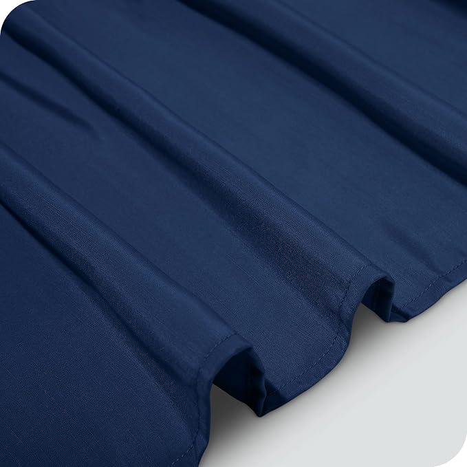 Bare Home Wrap Around Bed Skirt - for Twin Size Beds with 15 inch Tailored Drop - Easy Fit Elastic Strap - Adjustable and Ruffled Style - Wrinkle, Fade, and Stain Free (Twin, Dark Blue)