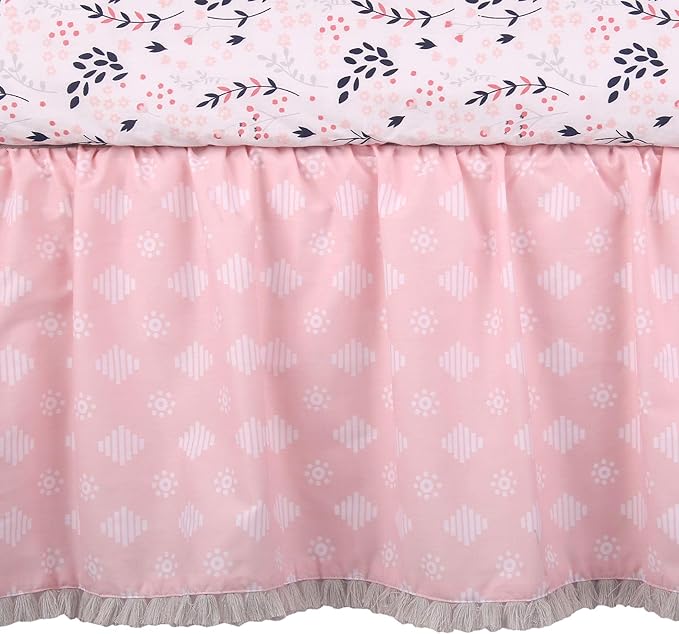 Lambs & Ivy Forever Friends 4-Piece Nursery Crib Baby Bedding Set - Blue, Pink