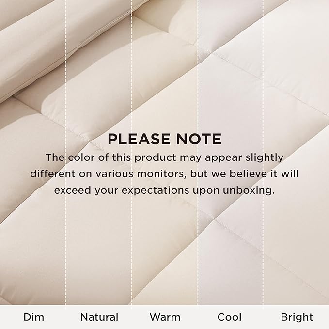 Bedsure Comforter Duvet Insert - Quilted Comforters Oversize Queen Size, All Season Duvet, GentleSoft Down Alternative Bedding, with 8 Tabs, Gifts for Women/Men, Beige, Oversize Queen 98 x 98 Inches
