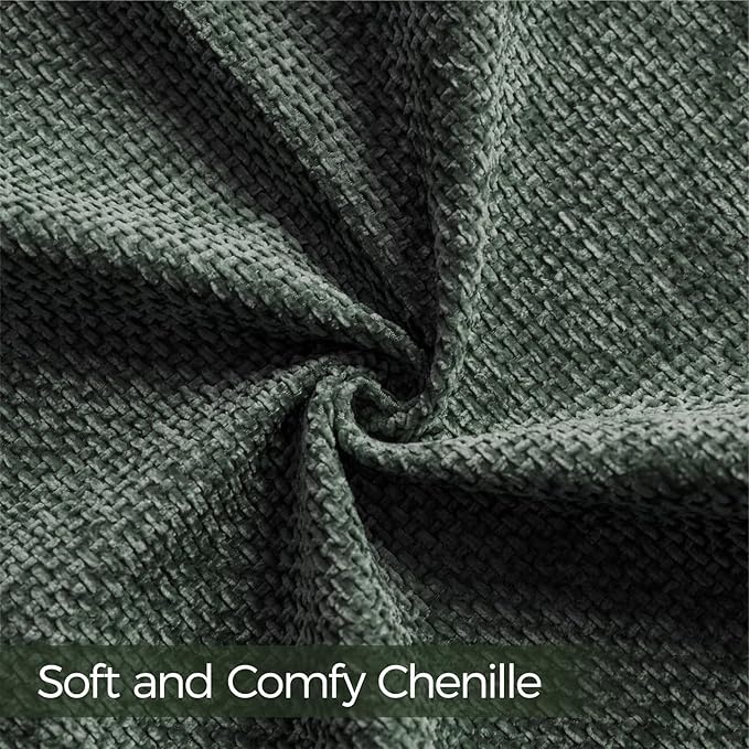 a moment Christmas Dark Green Chenille Throw Pillow Covers 24x24 Inch Pack of 2 Modern Decorative Throw Pillow Cases Farmhouse Cross Covers Home Decor for Sofa Bedroom Living Room