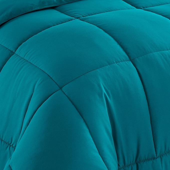 Sweet Home Collection RV Short Queen Comforter Set for RV Camper - Comforter Set with Fitted & Flat Sheet, 4 Pillowcases - Tailored for RV Short Queen Beds - Cozy Essentials for Your RV Bedroom, Teal