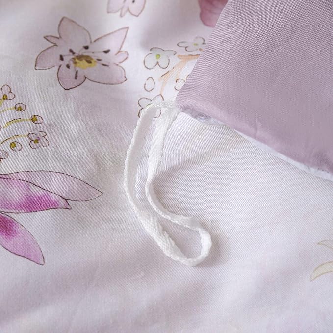 OAITE Duvet Cover Set Queen Size Floral Pattern Ultra Soft 100% Cotton Duvet Cover Sets 3-PC, Breathable Duvet Cover with Zipper Closure & Corner Ties(2 Pillow Shams,1 Duvet Cover)