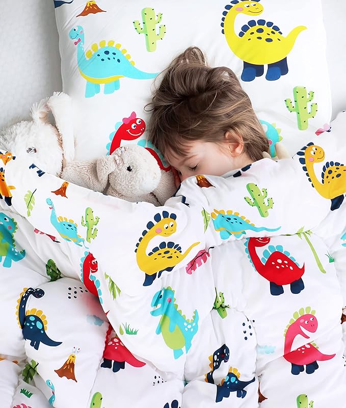 Utopia Bedding All Season Dinosaur Comforter Set with 2 Pillow Cases, 3 Piece Soft Brushed Microfiber Kids Bedding Set for Boys/Girls, Machine Washable (Twin)