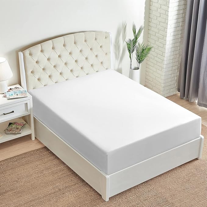 Mellanni Twin XL Fitted Sheet - Iconic Collection Bedding Sheets with up to 16 inch Deep Pocket - Soft & Cooling - Fade & Stain Resistant - 1 PC (Twin XL, White)