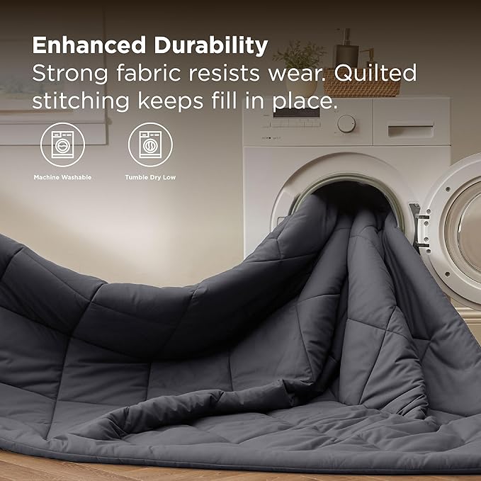 Bedsure 7 Pieces Queen Comforter Set Premium Series, Hotel Luxury Soft Bed in a Bag, Goose Down Alternative, Safe for Sensitive Skin Bedding Comforter All Season Medium Warmth, Dark Grey Queen Size