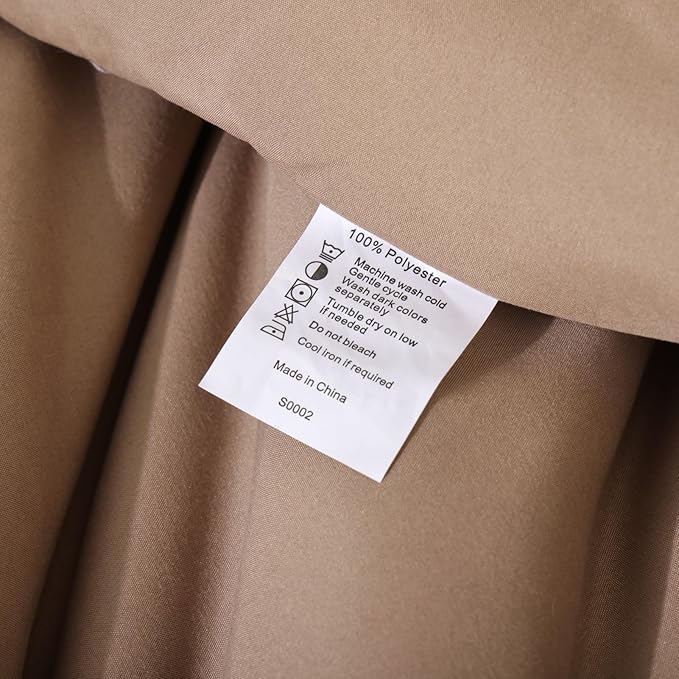 ROSGONIA California King Comforter Set Dark Khaki, 3pcs (1 Boho Cal King Comforter & 2 Pillowcases) All Season Lightweight Bedspread Bedding Blanket