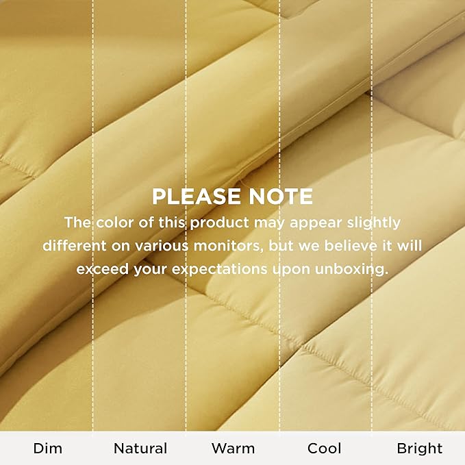 Bedsure Comforter Duvet Insert - Quilted Comforters Oversized King Size, All Season Duvet, GentleSoft Down Alternative Bedding, with 8 Tabs, Gifts for Women, Mustard Yellow, Oversized King 116x98