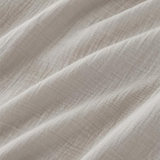 Bedsure Muslin Duvet Cover Oversized King - Cotton Blend Rayon Derived from Bamboo, Cooling Duvet Covet for Hot Sleepers - Ultra-Soft & Breathable Bedding Set for All Seasons(Linen, 120"x98")