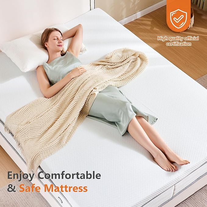 Sweetcrispy Memory Foam Mattress Topper King with Removable Soft Cover, 3 Inch Thick Gel Infused Cooling Toppers Pad for King Size Bed, Sleeper Sofa, RV, Camper, CertiPUR US Certified