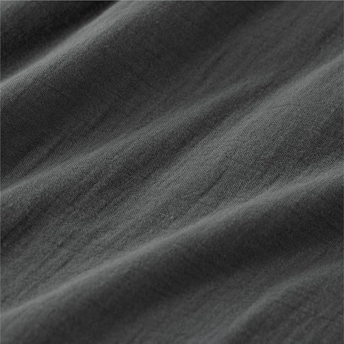 Bedsure Muslin Duvet Cover Queen Size - Cotton Blend Rayon Derived from Bamboo, Cooling Duvet Covet for Hot Sleepers - Ultra-Soft & Breathable Bedding Set for All Seasons(Dark Grey, 90"x90")