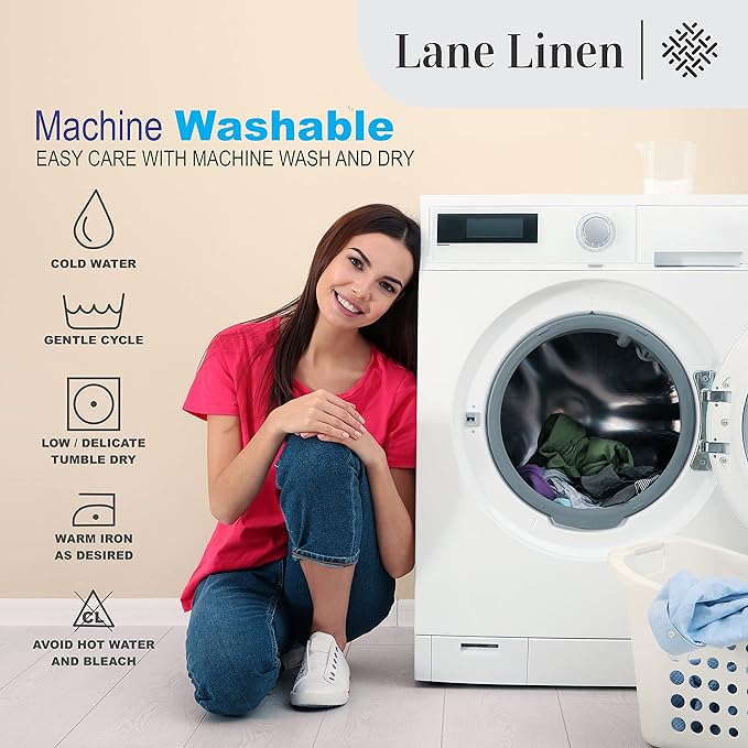 LANE LINEN 100% Egyptian Cotton Twin Sheets Set, Soft & Comfy Sateen Weave No Pill Mercerized Cotton Sheets, Fully Elasticized Reinforced French Seam Fitted Twin Bedding – Dark Denim
