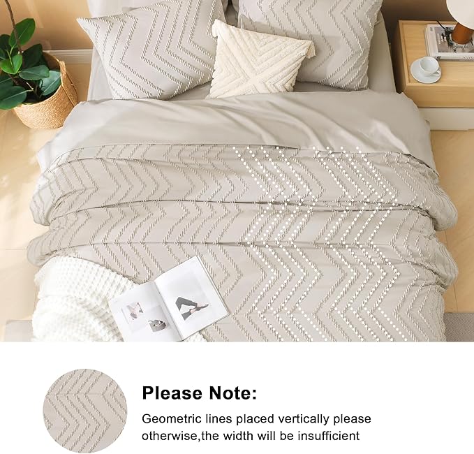 Litanika Oversized King Comforter Set with Sheets 120x120, 7 Pieces Super King Bed in a Bag Boho Tufted Bedding Comforter Sets Oatmeal