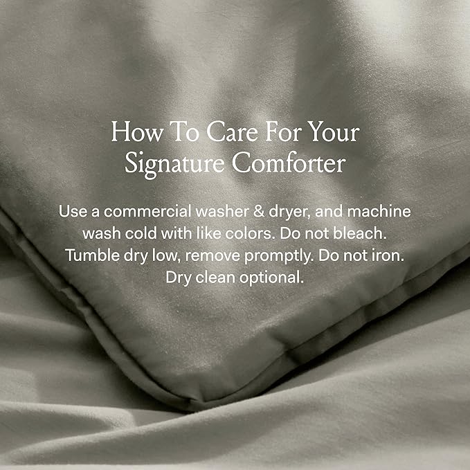 BOLL & BRANCH Signature Comforter Set - Twin/Twin XL, White - Duvet Insert and Cover in One Layer - Luxury Organic Cotton, Down Alternative, Hypoallergenic, All-Season - 1 Comforter and 2 Shams