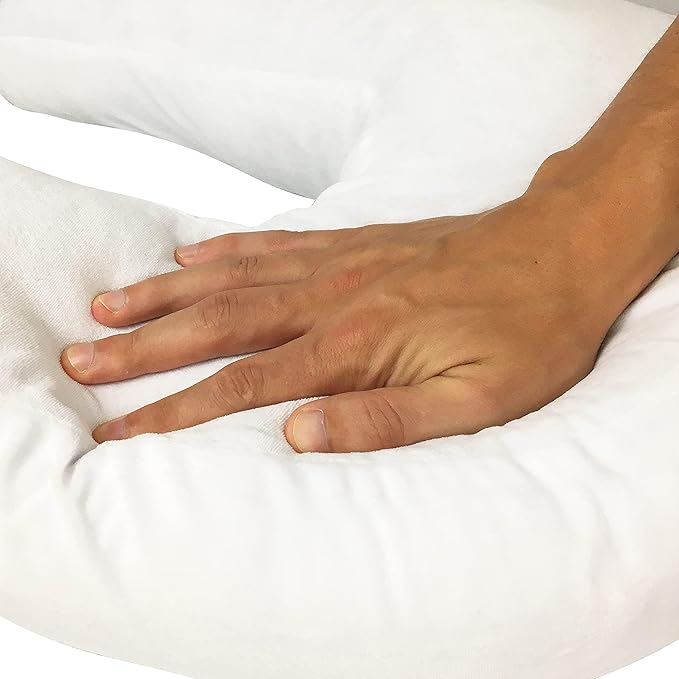 Side Sleeper Pillow with Ear Hole – Ergonomic J-Shaped Swan Pillow for Neck Support & Spine Alignment – Memory Foam Support for Pressure Relief – Perfect for Side Sleeping Adults – With Velvet Cover