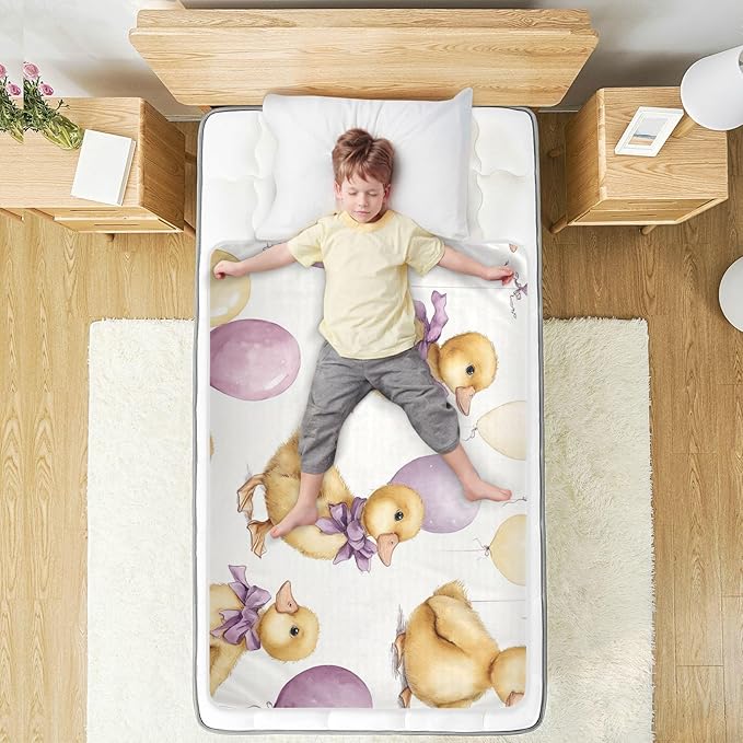 Waterproof Bed Pad Reusable Changing Pad Toddler Mattress Protector Large Pee Pad Baby Diaper Pad Soft Washable Liner Purple Balloons Ducks Bows