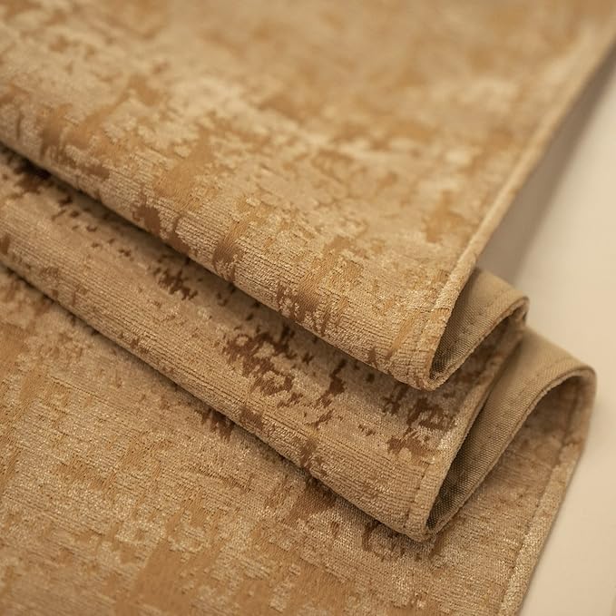 OSVINO Solid Color Chenille Soft No Fading Modern Bed Runner Bedding Scarf Protection, Gold, 210X50cm for 150cm Bed