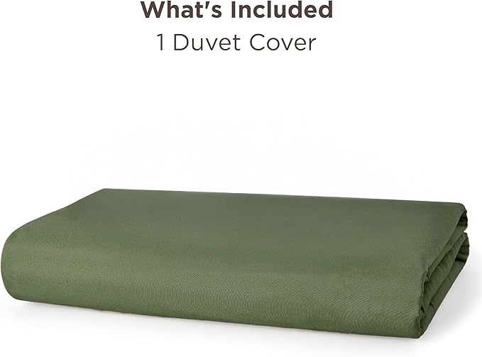 Bedsure Duvet Cover Queen Size - Only Includes 1 Duvet Cover (90"x90"), Hotel Luxury Soft Double Brushed All Season Bedding for Kids & Adults, Zipper Closure, NO Comforter, Olive Green
