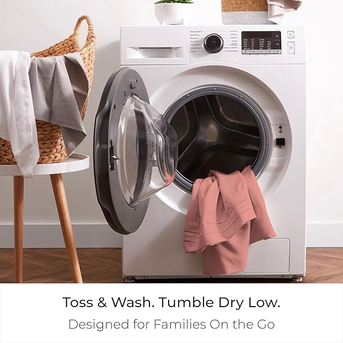 Mellanni King Sheets Set - 4 PC Iconic Collection Bedding - Hotel Luxury, Extra Soft, Cooling Bed Sheets - Wrinkle, Fade, Stain Resistant (King, Coral)