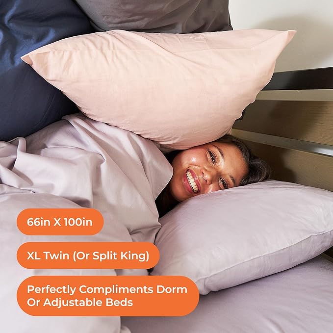 NEST and NOOKS 100% Cotton Flat Sheet | 400 Thread Count | Soft & Durable Dorm Bedding, Breathable All-Season Comfort, Twin XL Size for College Dorm Beds | Fits 39" x 80" x 13" Mattress | Blush Rose