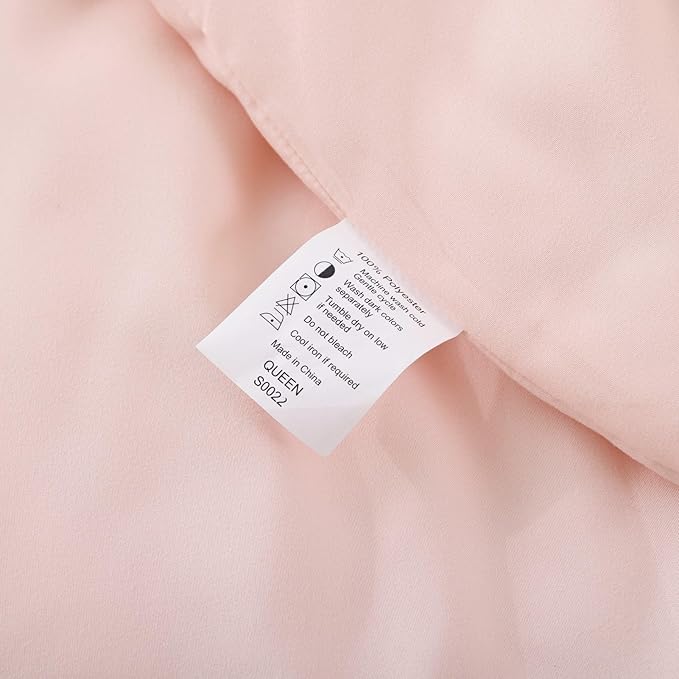 ROSGONIA Oversized King Comforter Blush, 3pcs(1 Comforter & 2 Pillowcases) Lightweight Oversized King Comforter Sets Bedding Blanket Quilts