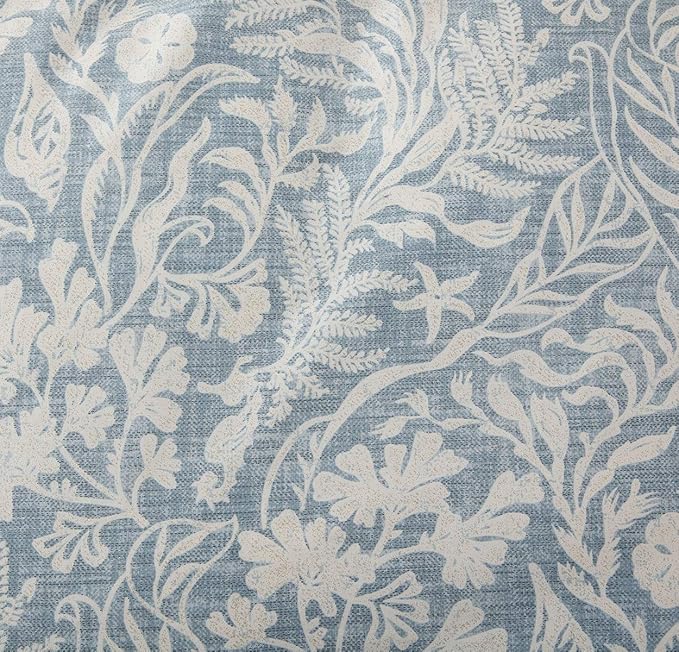 SLEEPBELLA Duvet Cover Twin Size, 600 Thread Count Cotton Beige & Bluish Grey Printed with Luxurious Leaves Pattern Reversible Botanical Comforter Cover Sets, Bedding Set 2Pcs (Twin, Beige Paisley)