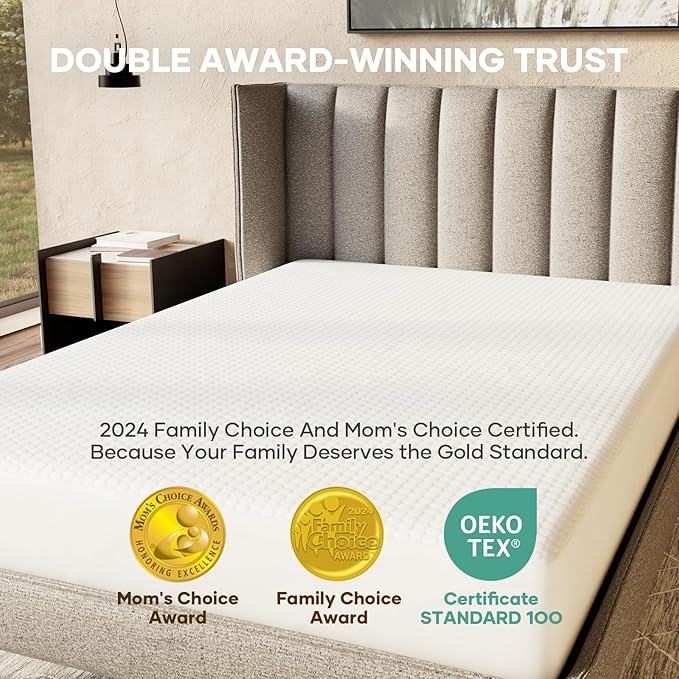 OhGeni 100% Waterproof Mattress Protector, Queen-Beige Size Mattress Pad, Fits 6"-20" Mattresses with Deep Pocket, Cooling, Breathable Fitted Sheets, Soft Bed Cover, Noiseless, Machine Washable