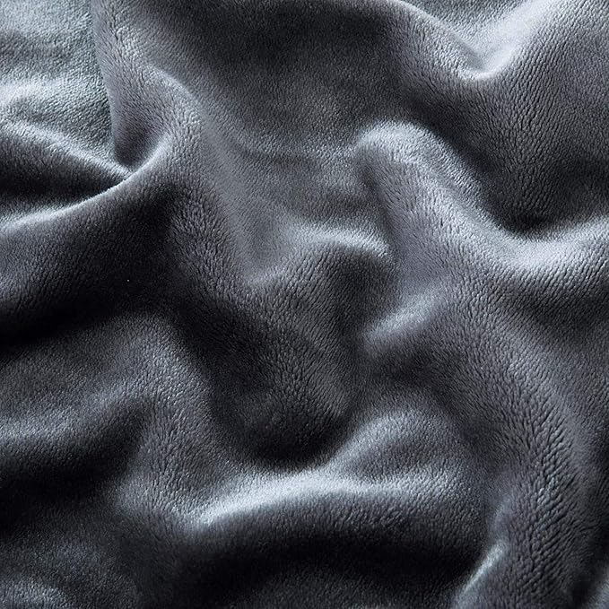 MOONLIGHT20015 Fleece Blanket - Super Soft Fuzzy Dark Grey Throw Blanket for Couch and Sofa - Lightweight Luxury 400 GSM Microfiber Fluffy Bed Blankets and Throws, 50 x 60 Inches (Throw/Travel)