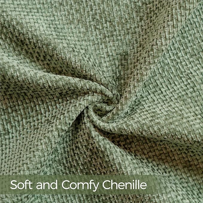 a moment Moss Green Chenille Throw Pillow Covers 24x24 Inch Pack of 2 Modern Decorative Throw Pillow Cases Farmhouse Cross Covers Home Decor for Sofa Bedroom Living Room
