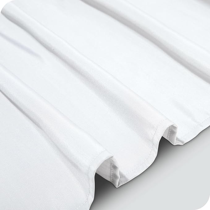 Bare Home Wrap Around Bed Skirt - for Twin Size Beds with 15 inch Tailored Drop - Easy Fit Elastic Strap - Adjustable and Ruffled Style - Wrinkle, Fade, and Stain Free (Twin, White)