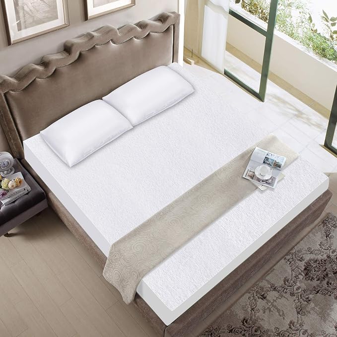Full Size Mattress Protector Waterproof,Smooth Top Mattress Protector for Kids,Breathable Skin Friendly and Noiseless Fitted Sheet,Viscose Terry Mattress Cover