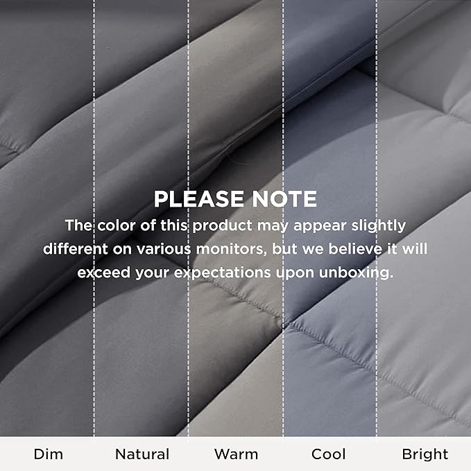 Bedsure Comforter Duvet Insert - Quilted Comforters Oversized King Size, All Season Duvet, GentleSoft Down Alternative Bedding, with 8 Tabs, Gifts for Women/Men, Grey, Oversized King 116 x 98 Inches