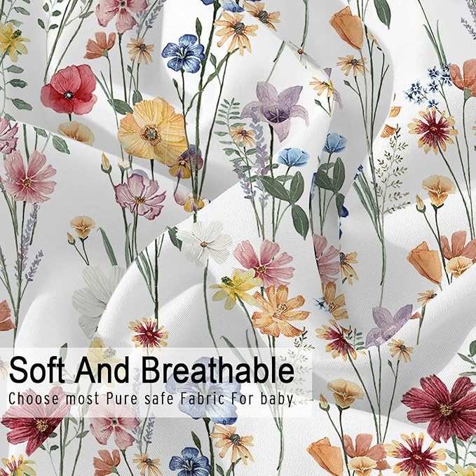 Bimocosy Pack and Play Sheets Fitted 4 Pack, 38 x 26 Inch Pack n Play Mini Crib Sheets for Boys and Girls, Soft Stretchy Playard Mattress Sheets for Graco Pack n Play, Butterfly Meadow
