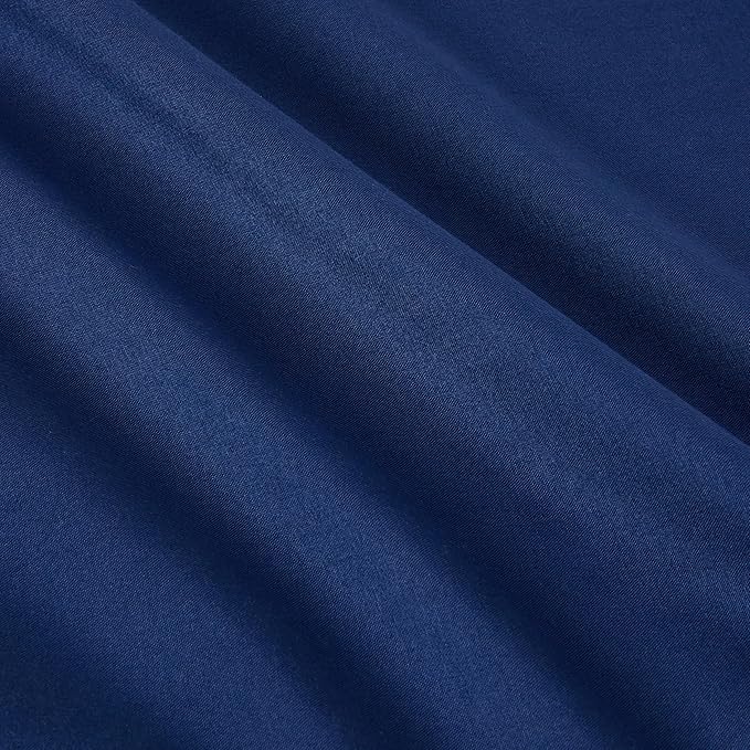 Amazon Basics 3-Piece Soft Microfiber Kid's Comforter and Pillow Sham Set, Full/Queen, Navy, Solid
