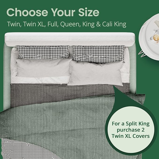 SafeRest Sleepure Waterproof Mattress Protector Full Size - Viscose Derived from Bamboo - Fitted with Stretchable Pockets - Machine Washable Cotton Full Mattress Cover for Bed