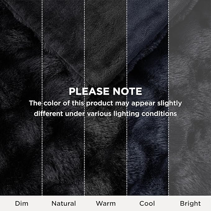 Bedsure GentleSoft Fluffy Fuzzy Black Throw Blanket for Bed, Soft Cozy Fleece Faux Fur Blanket for Couch, Black Room Decor Minky Velvet Sofa Cover, Thick Warm Plush Bedding Cozy Gifts for Women Men