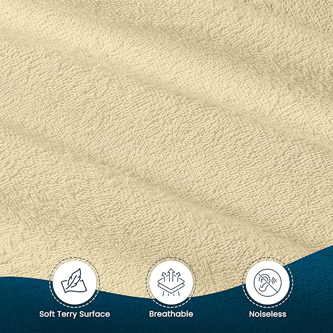 Utopia Bedding Waterproof Mattress Protector Full Size, Premium 200 GSM Terry Mattress Cover, Soft & Breathable Bed Cover, Fitted Sheet Style with Stretchable Deep Pockets 15" (Beige)
