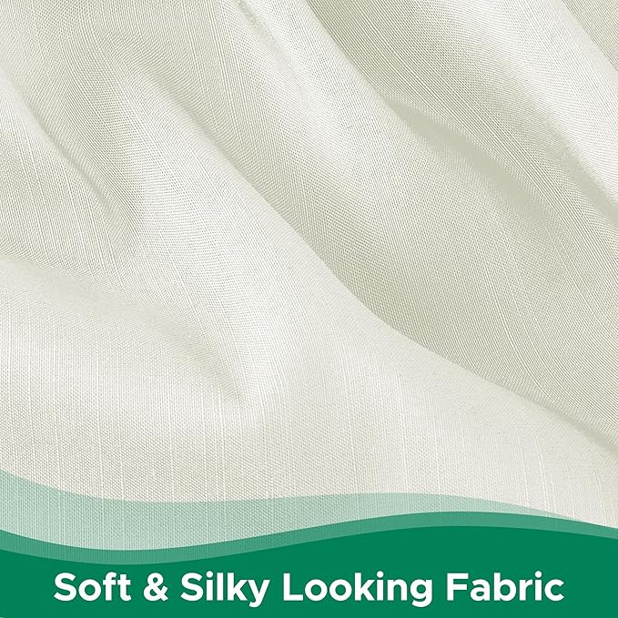 Biscaynebay Wrap Around Bed Skirts for Twin & Twin XL Beds 21" Long Drop, Ivory Adjustable Elastic Dust Ruffles Easy Fit Wrinkle Resistant Silky Luxurious Fabric Machine Washable
