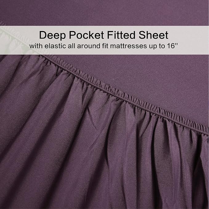 Best Season Twin Size Sheet Set - 3 Piece Set(Twin,Purple),100% Brushed Microfiber 1800 Luxury Bedding,Hypoallergenic,Soft & Fade Resistant