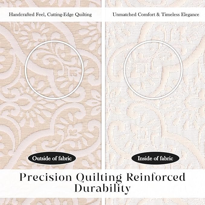 Superior 3 Piece Bedspread Set, Home Bed Decor, Decorative Bed Spread, 2 Pillow Shams, Medium Weight Blanket, Floral Matelasse Coverlet, Bedding Essentials, Enzy Collection, Full, Ivory